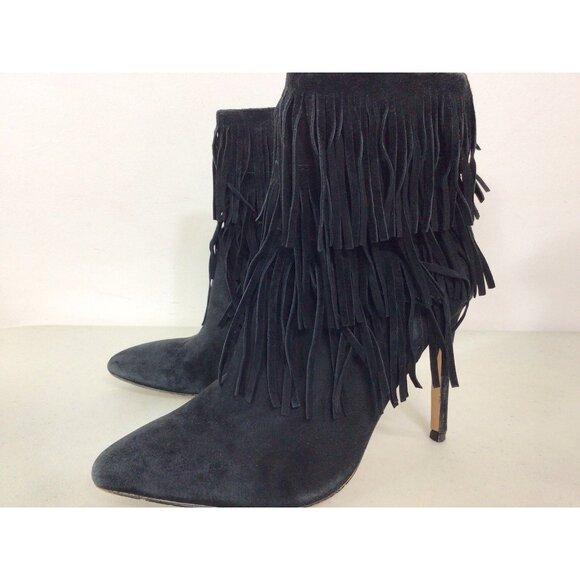 Steve Madden Suede Flapper Boots High Heel Womens 6 - Picture 4 of 8